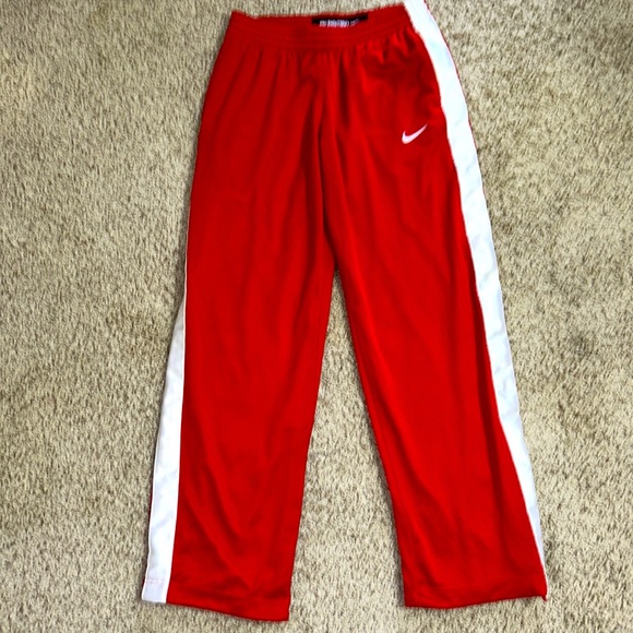 NIKE❤️BASKETBALL MESH Women’s PANTS Drawstring Red & White Medium (8-10) - Picture 5 of 15